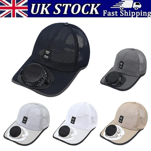 Solar rechargeable fan cap - solar,