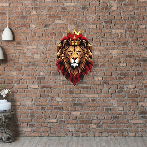 Lion head metal - lion,