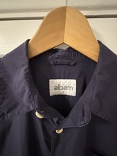 Albam Men's Blue Artisan Long Sleeve Shirt Medium with Contrast Buttons