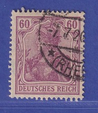 Dt. Reich Germania War Print 60 Pf Mi. No. 92 II c Stamped GPR. Zenker BPP