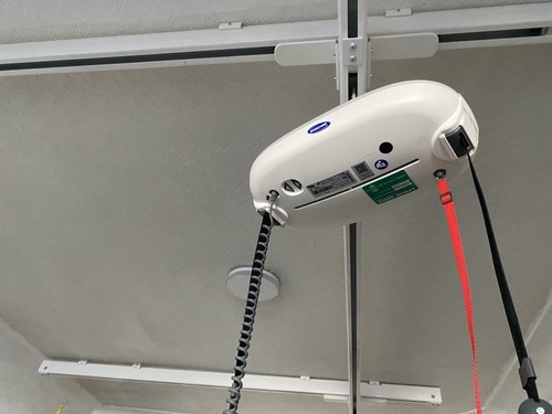 Ceiling track hoist installed - hoist,