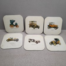 Win-El-Ware Vintage Cars Coaster Set of 6, 1960s Made in England
