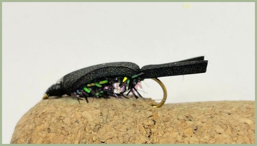 Black float fry trout flies - fry,