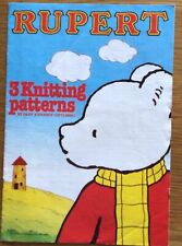 Rupert Bear Original Vintage Knitting Pattern Child/Adult Sweaters