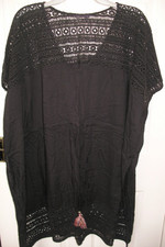 M&S Beach Cover Up Black Sz UK