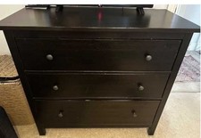 IKEA HEMNES Chest of 3 Drawers - Black/ Brown, 108 x 98cm 