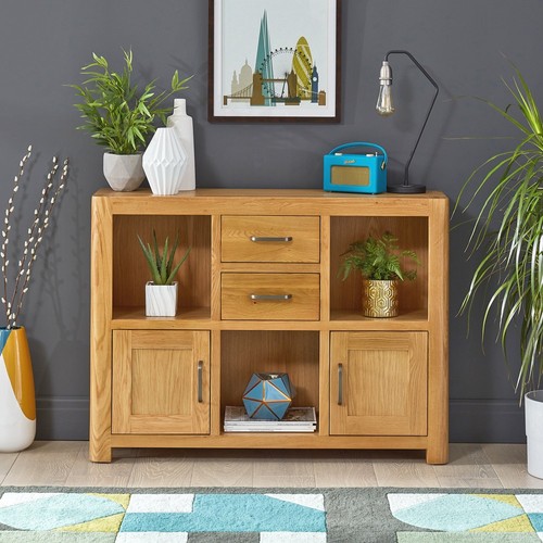 Soho oak low open display - oak,