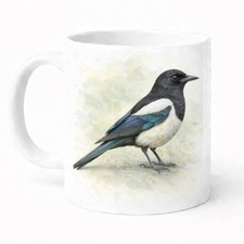 Magpie Watercolour Mug Brew
