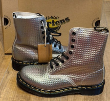 Dr Martens 1460 Womens Pascal Silver Stud Emboss Leather Boots UK5 NWB £150
