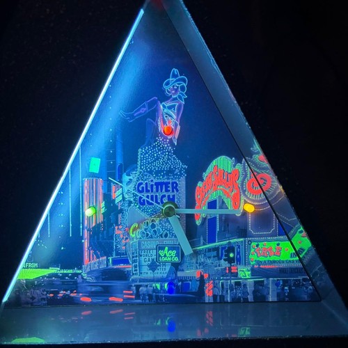 Neon clock table - clock,