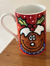 Christmas Festive Fun Mug. Dunoon. Jane Brookshaw. Scotland. Cat And Xmas Pud.