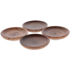 4 Pcs Wooden Serving Plates