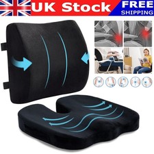Lumbar Back Support With Seat Cushion Set Memory Foam For Car office Chair
