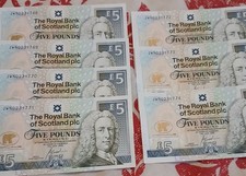 Jack Nicklaus Scottish £5 x 7 Unused condition consecutive matching numbers