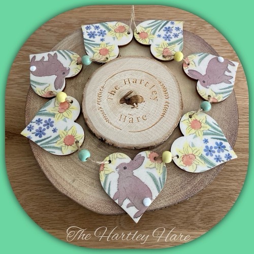 Mini wooden hearts bunting - mini,