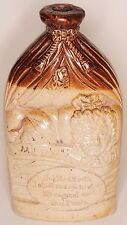 Doulton & Watts Lambeth Pottery reform flask Mr Mrs Caudle curtain lectures 1845