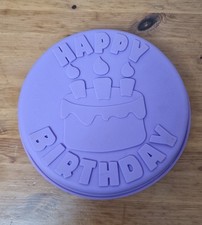 Reusable Silicone Baking Cake Tin Mould Happy Birthday Chocolate 26 x 6.5 Cm