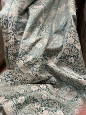 William Morris Pair Curtains Country House Interlined Turquoise 102”w 79”d Each