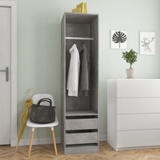 Wardrobe with Drawers Grey
