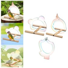 Bird Perch Stand with Mirror