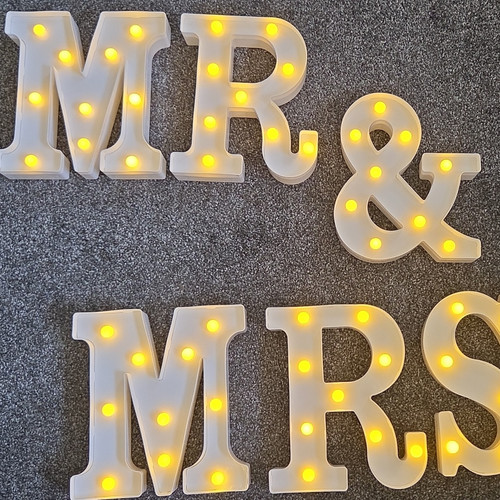 Mrs led light up marquee - mrs,