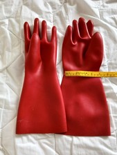 Thick Red Rubber Gloves LARGE Heavy Duty