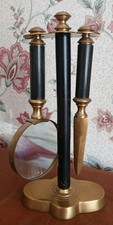 BRASS MAGNIFYING GLASS AND LETTER OPENER ON STAND