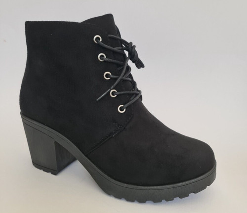 Ladies block heel suede - ladies,