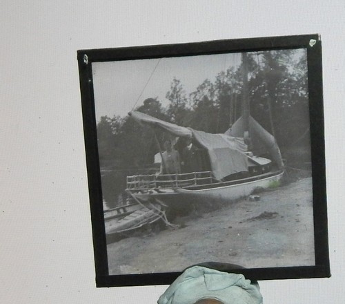 Glass magic lantern slide - glass,