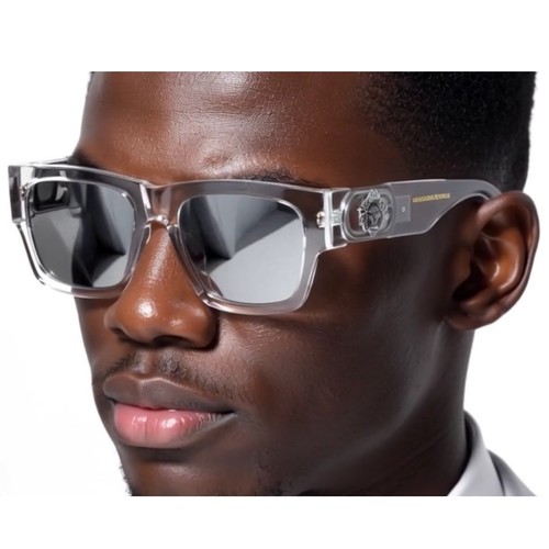 Clear frame square sunglasses - clear,