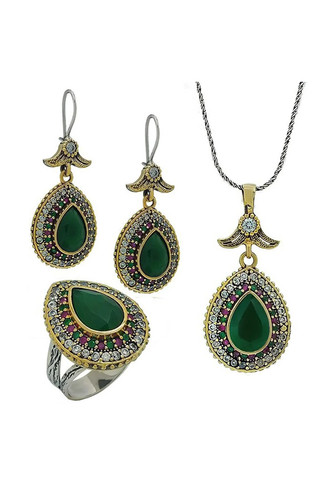 Emerald green sterling silver - sterling,