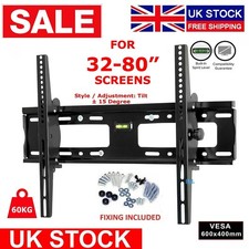TV WALL BRACKET TILT MOUNT FOR 32 36 40 50 55 60 70 80 85 INCH FLAT LED LCD TV