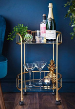 Golden Drink Trolley 2 Tier