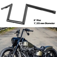 8" Rise 1 Inch Ape Hanger Z-Bars Handlebar For Harley Fatboy Heritage Softail