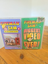 Fireman Sam Vhs X2 All In A Good Cause + Biggest Video Ever Vintage