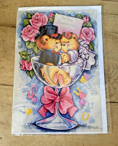 Retro wedding anniversary card - retro,