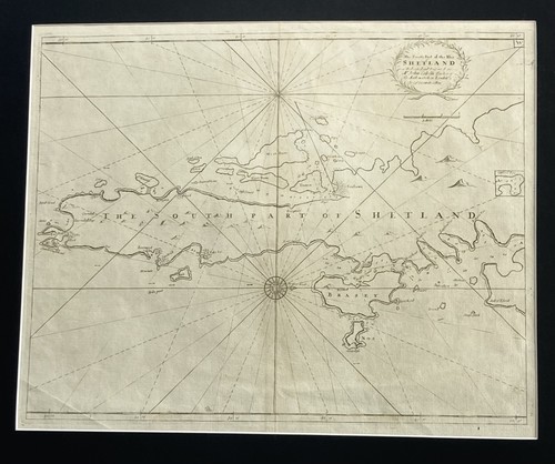 Antique sea chart shetland - chart, –
