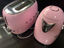 smeg Pink kettle and 2 Slice toaster used