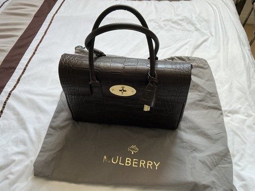 Mulberry brown croc embossed - brown,