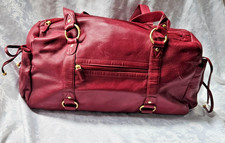 Tommy & Kate Womens Oxblood Red Large Leather Weekend Holdall Gym Bag