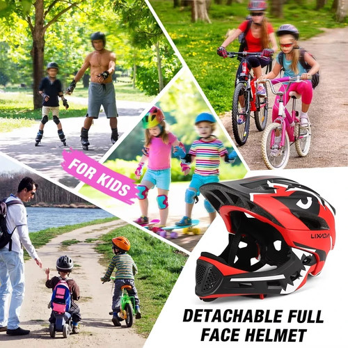Kids detachable full face bike - face,