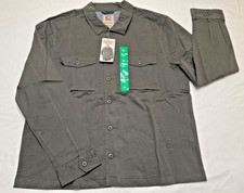 BC CLOTHING Men's XL Long Sleeve CHARCOAL Button-Up Over-Shirt with pockets-BNWT