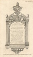 Monument Gilbert Burnet, Bishop of Salisbury, St. James's Clerkenwell 1817