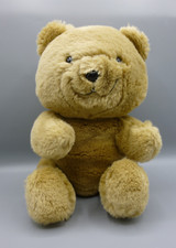 Vintage Mothercare Teddy Bear Soft Plush Toy Brown Smiling Sitting 10"