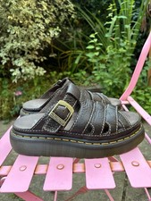 DR MARTENS MAXXY AR ROGUE LEATHER KELP BROWN SLIDES SIZE 5 BNIB RRP £150