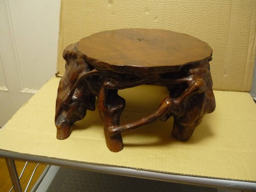 Vintage wooden root table - wooden,
