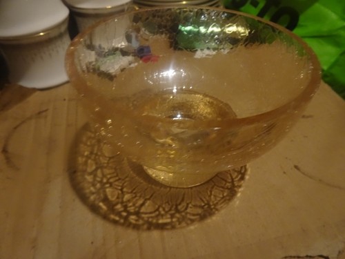 Amber crackle glass - crackle, compote