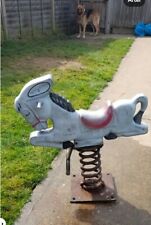 Vintage american  Pressed Metal, Spring Mounted Rocking Horse, 1950's-60's