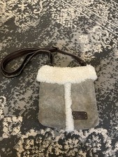 Genuine UGG Real Sheepskin Leather Brown Crossbody Bag
