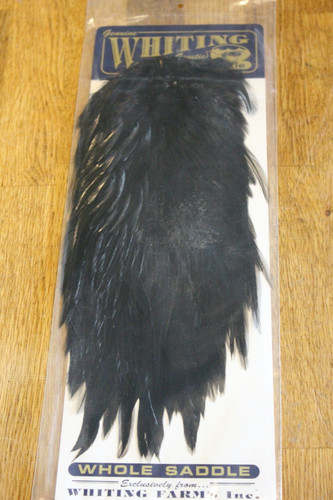 Whiting black fly tying - black, cape